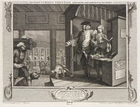 KG 15030
<br/>
The industrious prentice a favourite and entrusted by his masters uit de prentenserie Industry and idleness
<br/>
<em>Hogarth, William (1697 - 1764)</em>